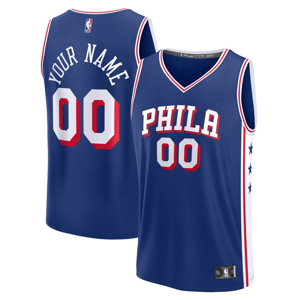 Philadelphia 76ers Fanatics Youth Fast Break Custom Replica Jersey - Blue  - Icon Edition