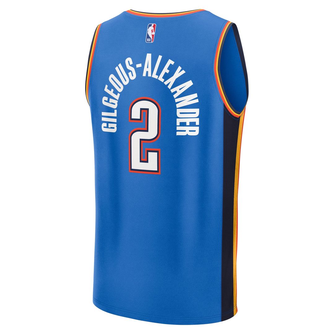 Shai Gilgeous-Alexander Oklahoma City Thunder Fanatics Youth 2025 NBA Finals Champions Fast Break Replica Player Jersey - Blue - Icon Edition