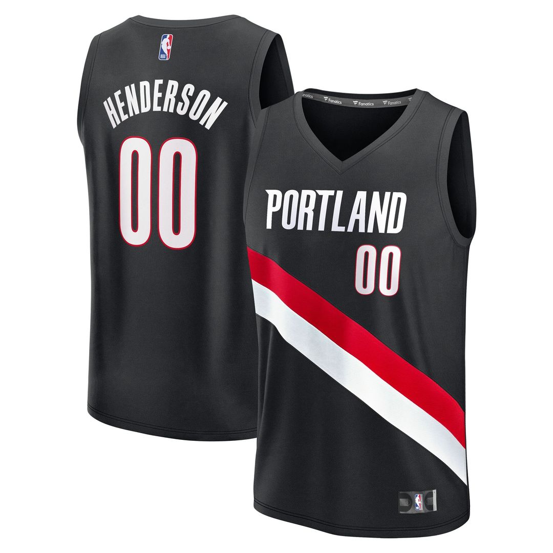 Scoot Henderson Portland Trail Blazers Fanatics Youth Fast Break Replica Player Jersey - Icon Edition - Black
