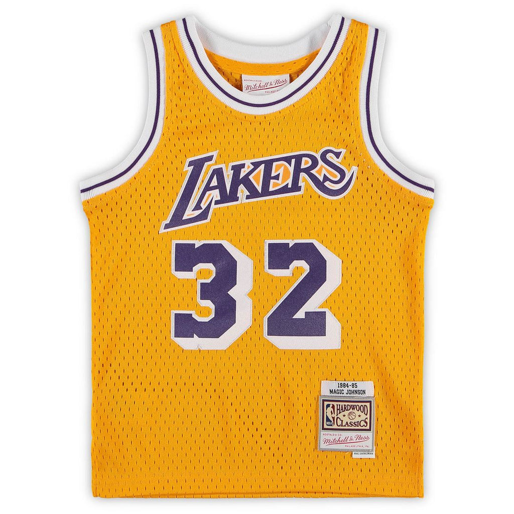 Magic Johnson Los Angeles Lakers Mitchell & Ness Preschool 1984-1985 Hardwood Classics Throwback Team Jersey - Gold