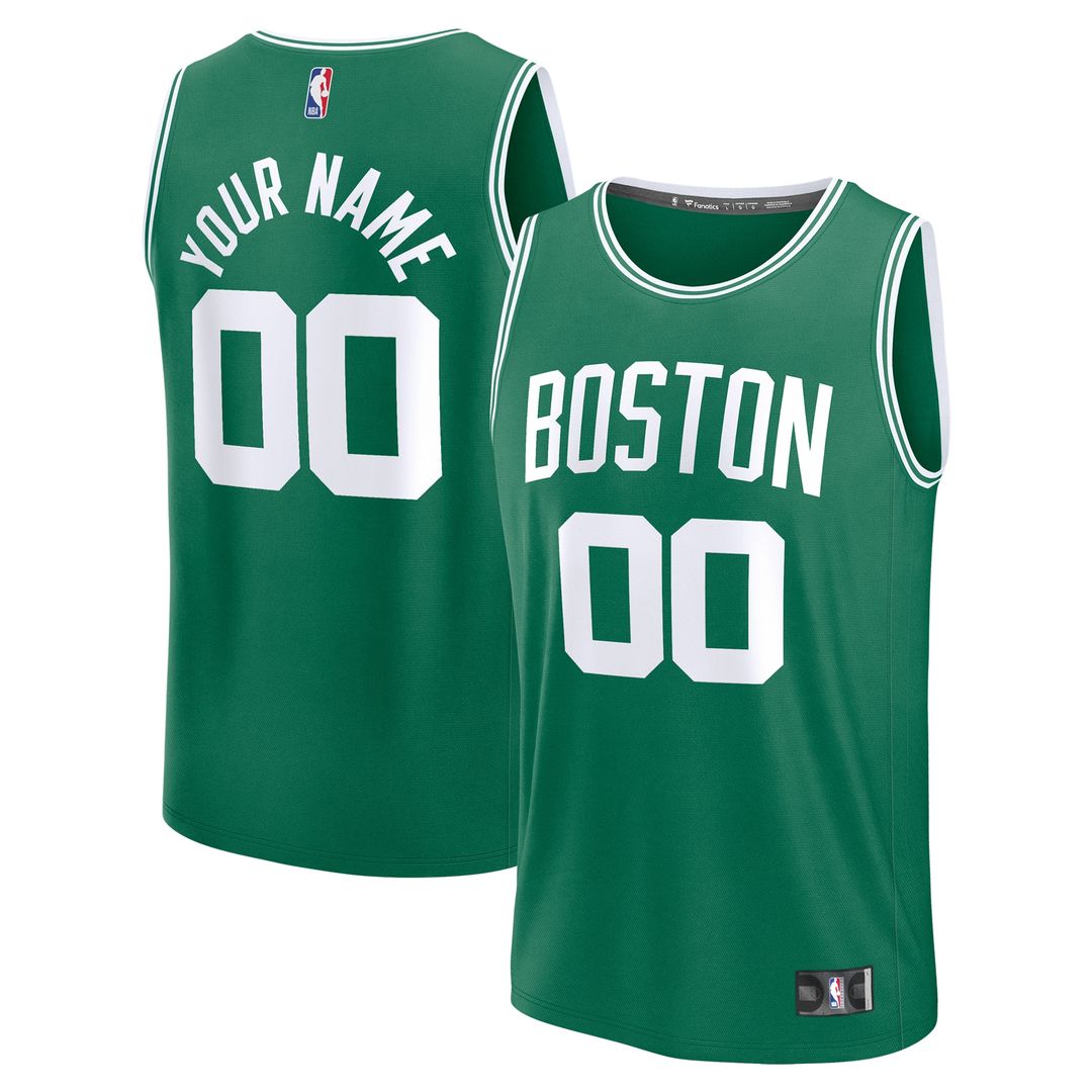 Boston Celtics Fanatics Youth Fast Break Custom Replica Jersey - Kelly Green  - Icon Edition