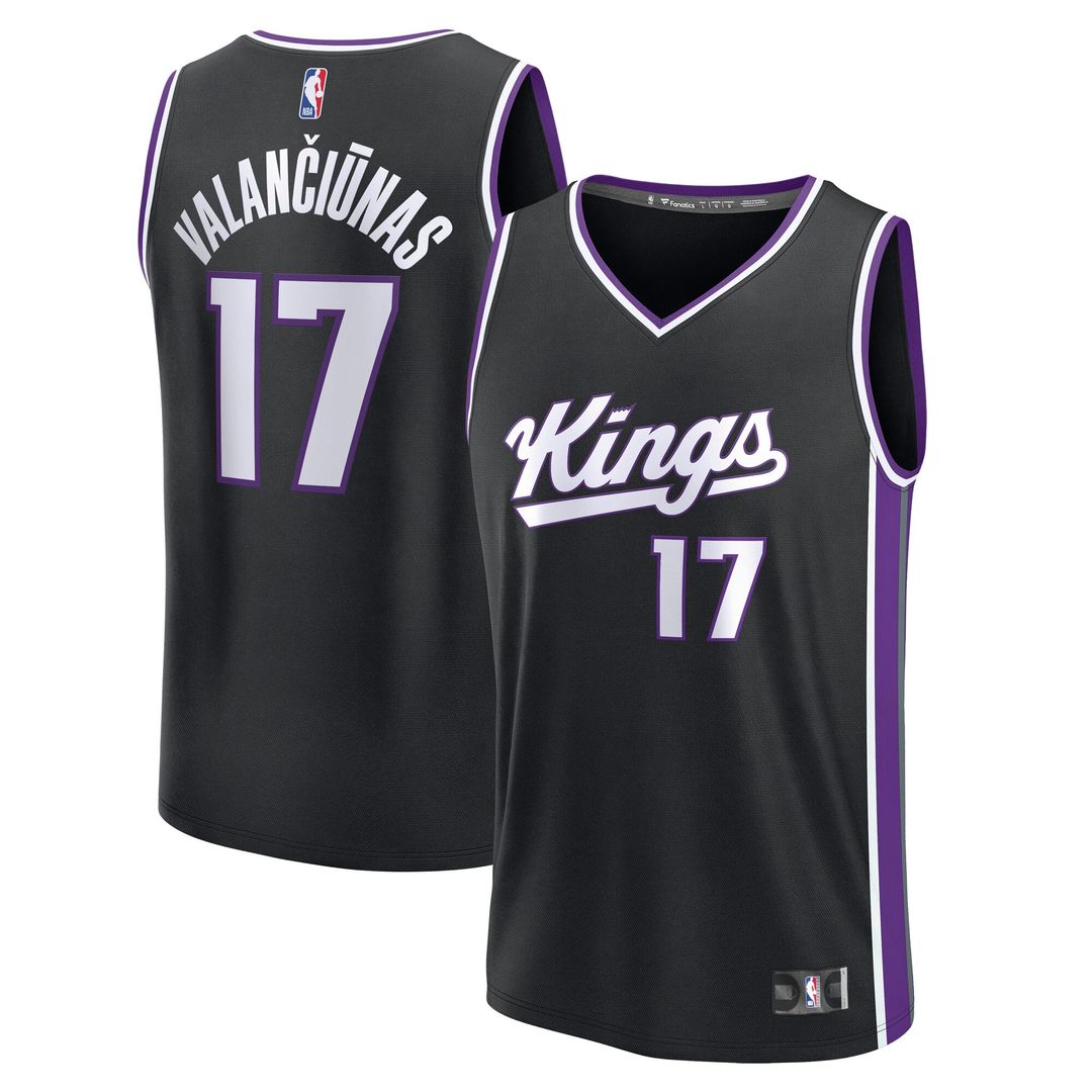 Jonas Valančiūnas Sacramento Kings Fanatics Youth Fast Break Replica Player Jersey - Black - Icon Edition