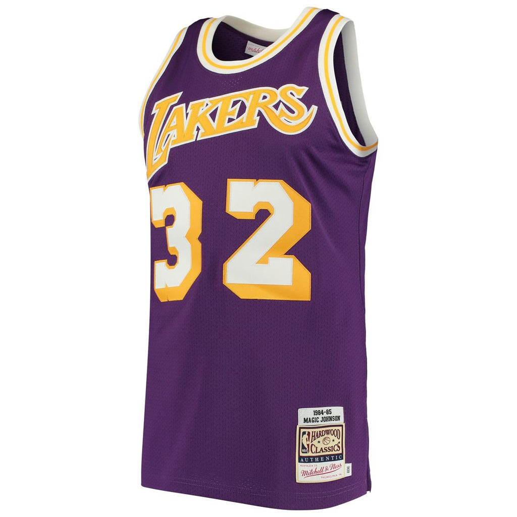 Magic Johnson Los Angeles Lakers Mitchell & Ness 1984/85 Hardwood Classics Authentic Jersey - Gold