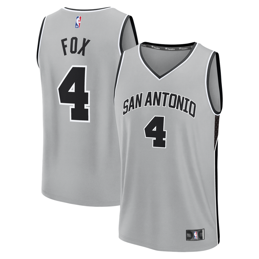 De'Aaron Fox San Antonio Spurs Fanatics Youth  Fast Break Jersey - Statement Edition - Silver