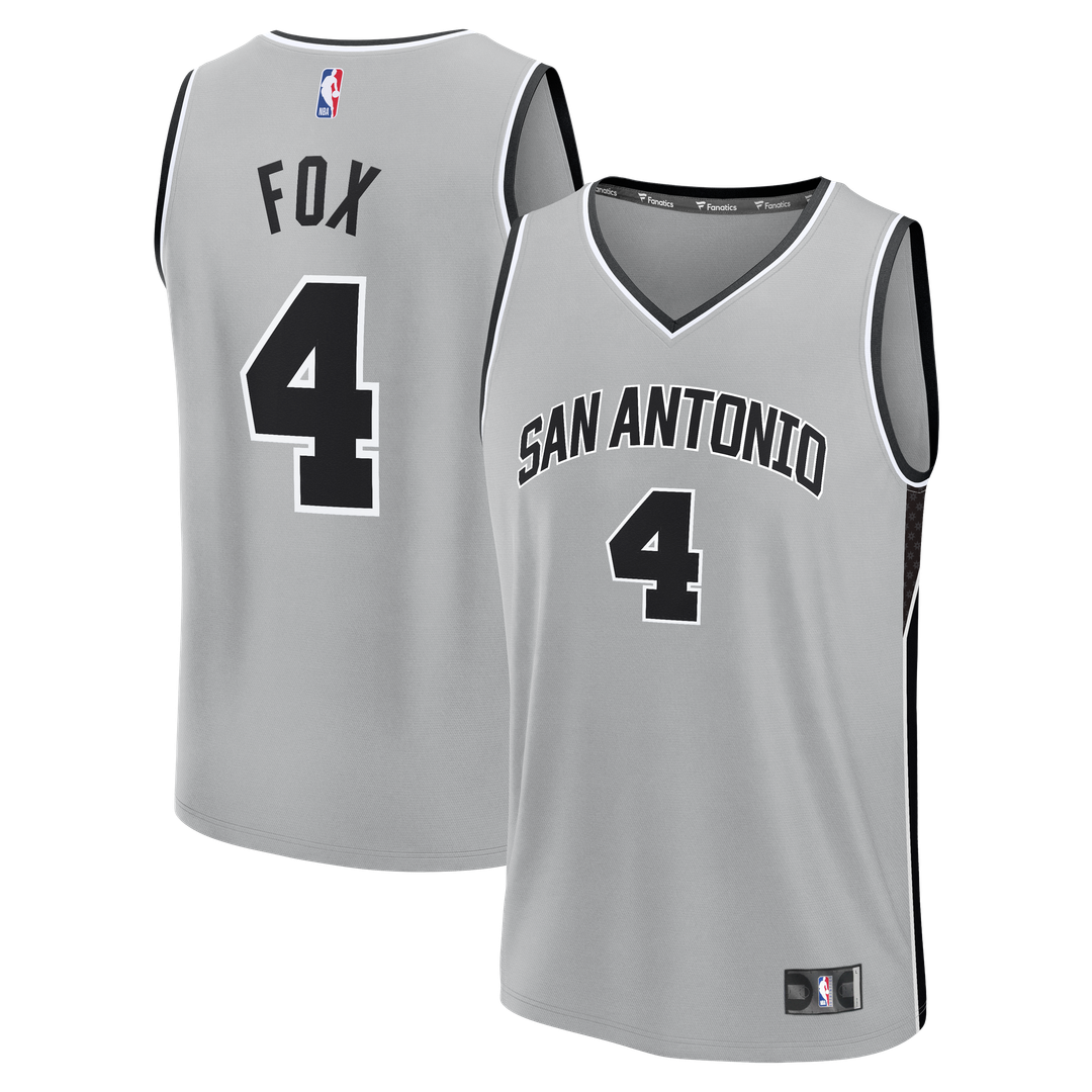 De'Aaron Fox San Antonio Spurs Fanatics Youth  Fast Break Jersey - Statement Edition - Silver