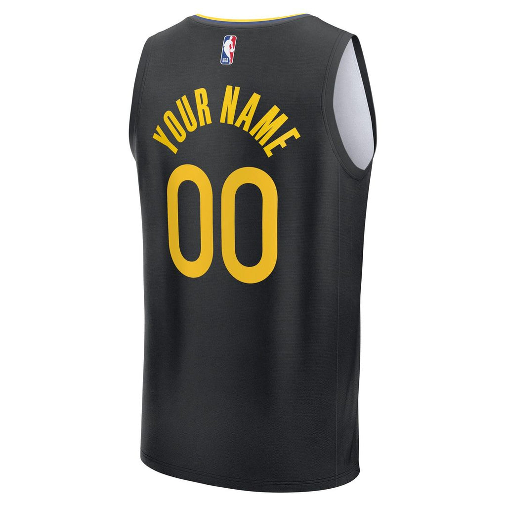 Golden State Warriors Fanatics Youth Fast Break Custom Replica Jersey - Black  - Statement Edition