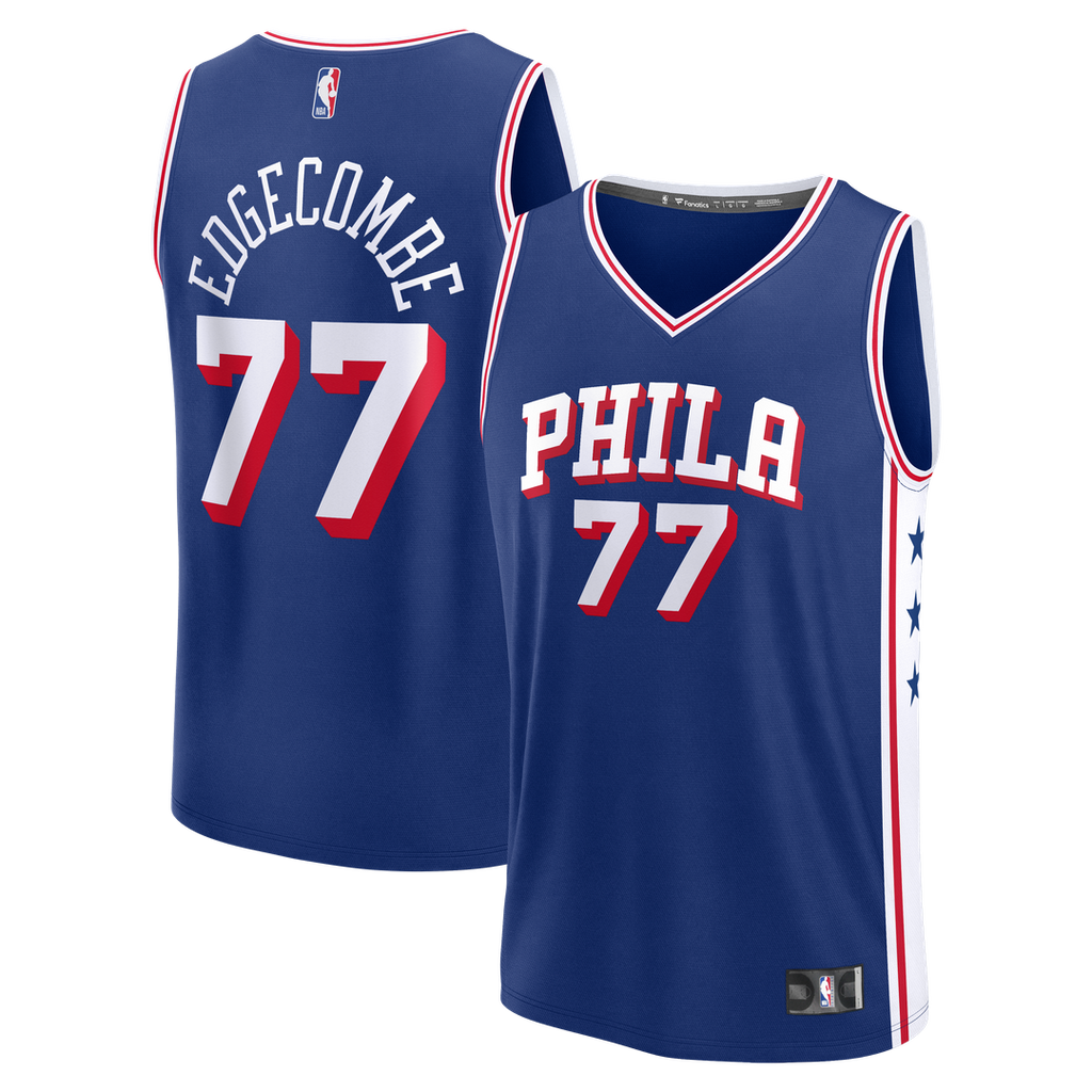 VJ Edgecombe Philadelphia 76ers Fanatics Fast Break Jersey - Royal - Icon Edition