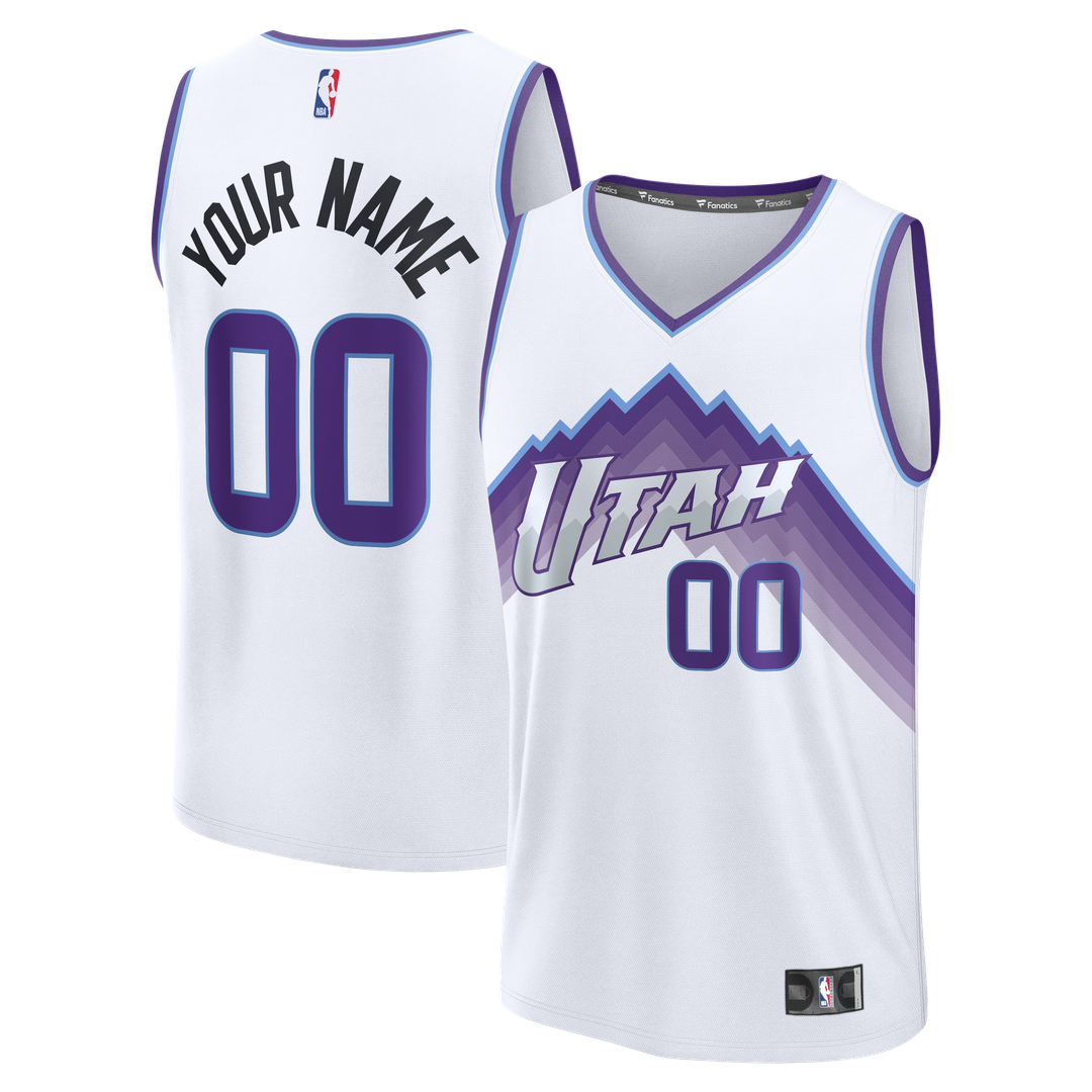 Utah Jazz Fanatics Youth Fast Break Custom Replica Jersey - Black  - Statement Edition
