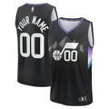 Utah Jazz Fanatics Youth Fast Break Custom Replica Jersey - Black  - Statement Edition