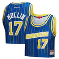 Chris Mullin Golden State Warriors Mitchell & Ness x DANNIJO Women's Fashion Cropped Basketball Jersey - Royal