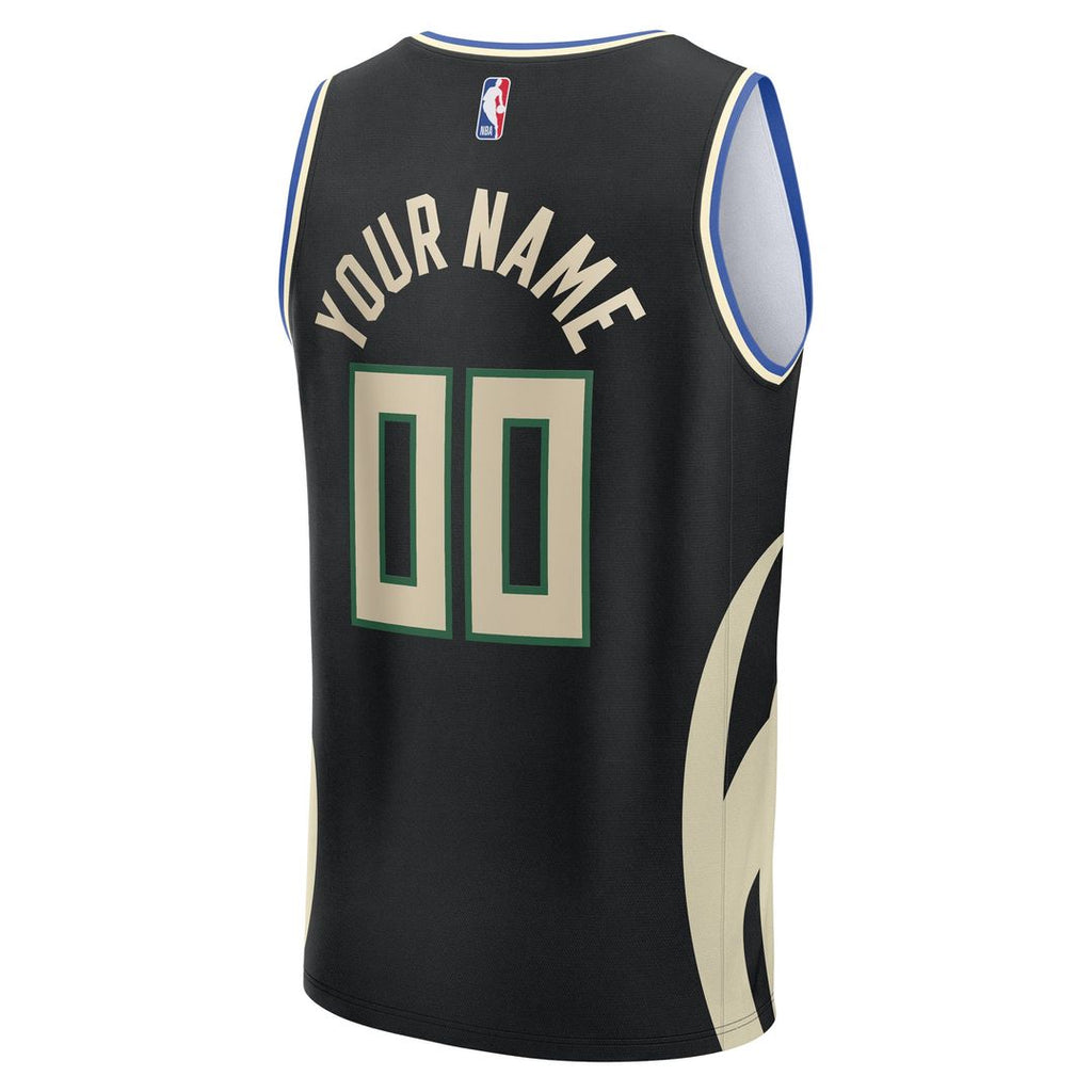Milwaukee Bucks Fanatics Youth Fast Break Custom Replica Jersey - White  - Association Edition