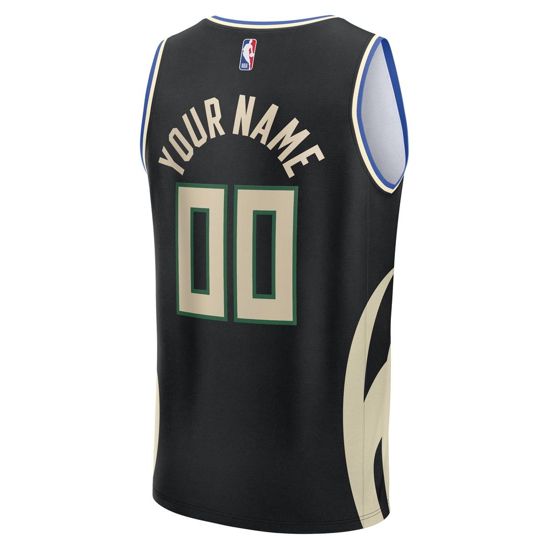 Milwaukee Bucks Fanatics Youth Fast Break Custom Replica Jersey - White  - Association Edition