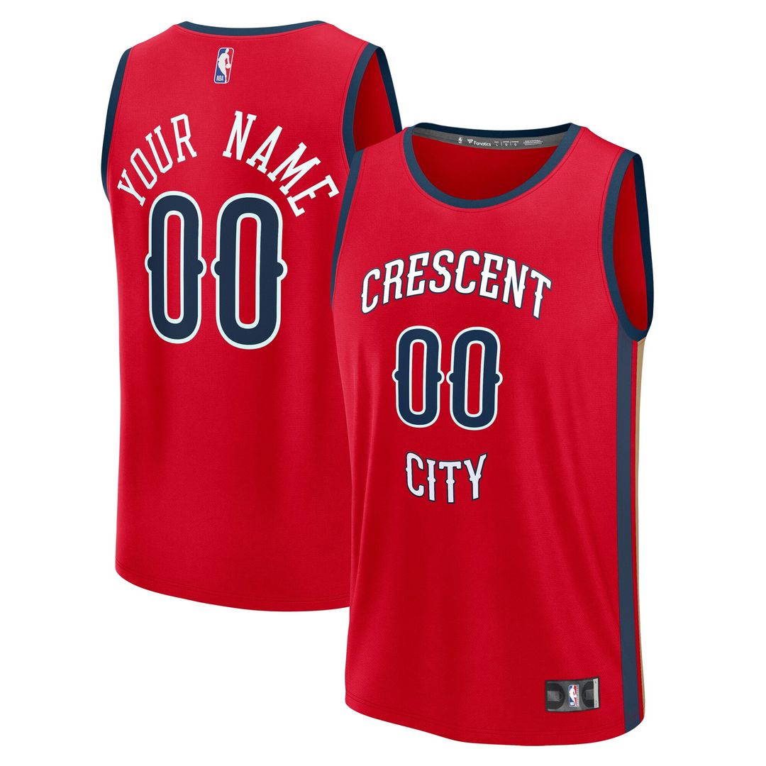 New Orleans Pelicans Fanatics Youth Fast Break Custom Replica Jersey - Red  - Statement Edition