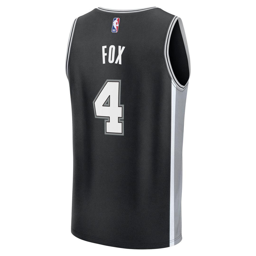 De'Aaron Fox San Antonio Spurs Fanatics Fast Break Replica Player Jersey - Icon Edition - Black