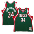 Giannis Antetokounmpo Milwaukee Bucks Mitchell & Ness 2013/14 Hardwood Classics Swingman Jersey - Hunter Green
