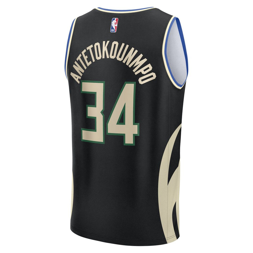 Giannis Antetokounmpo Milwaukee Bucks Fanatics Fast Break Replica Player Jersey - Statement Edition - Black