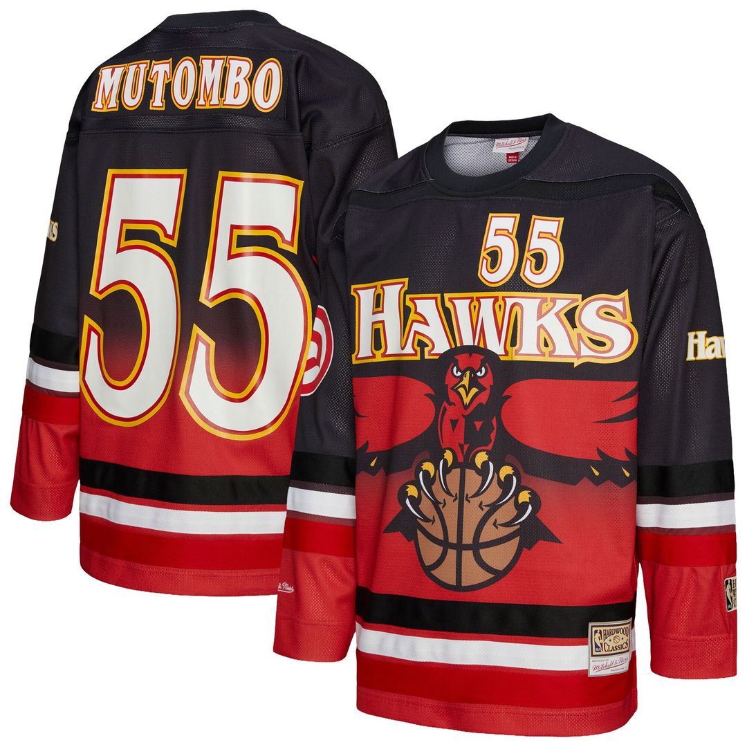 Dikembe Mutombo Atlanta Hawks Mitchell & Ness Unisex Maxxed Out Fashion Hockey Jersey - Red