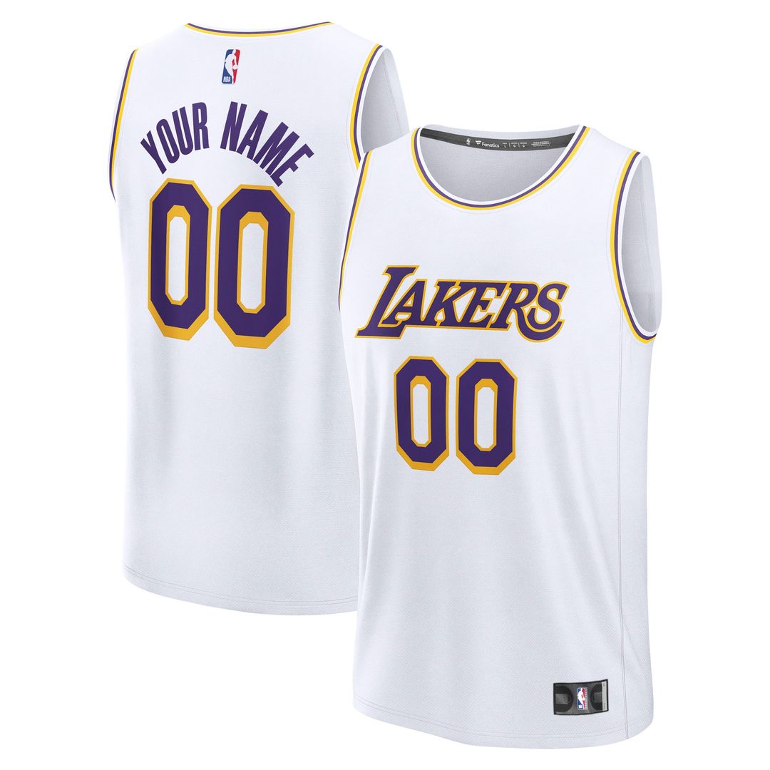 Los Angeles Lakers Fanatics Youth Fast Break Custom Replica Jersey - White  - Association Edition