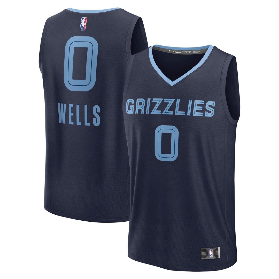 Jaylen Wells Memphis Grizzlies Fanatics Fast Break Replica Player Jersey - Icon Edition - Navy