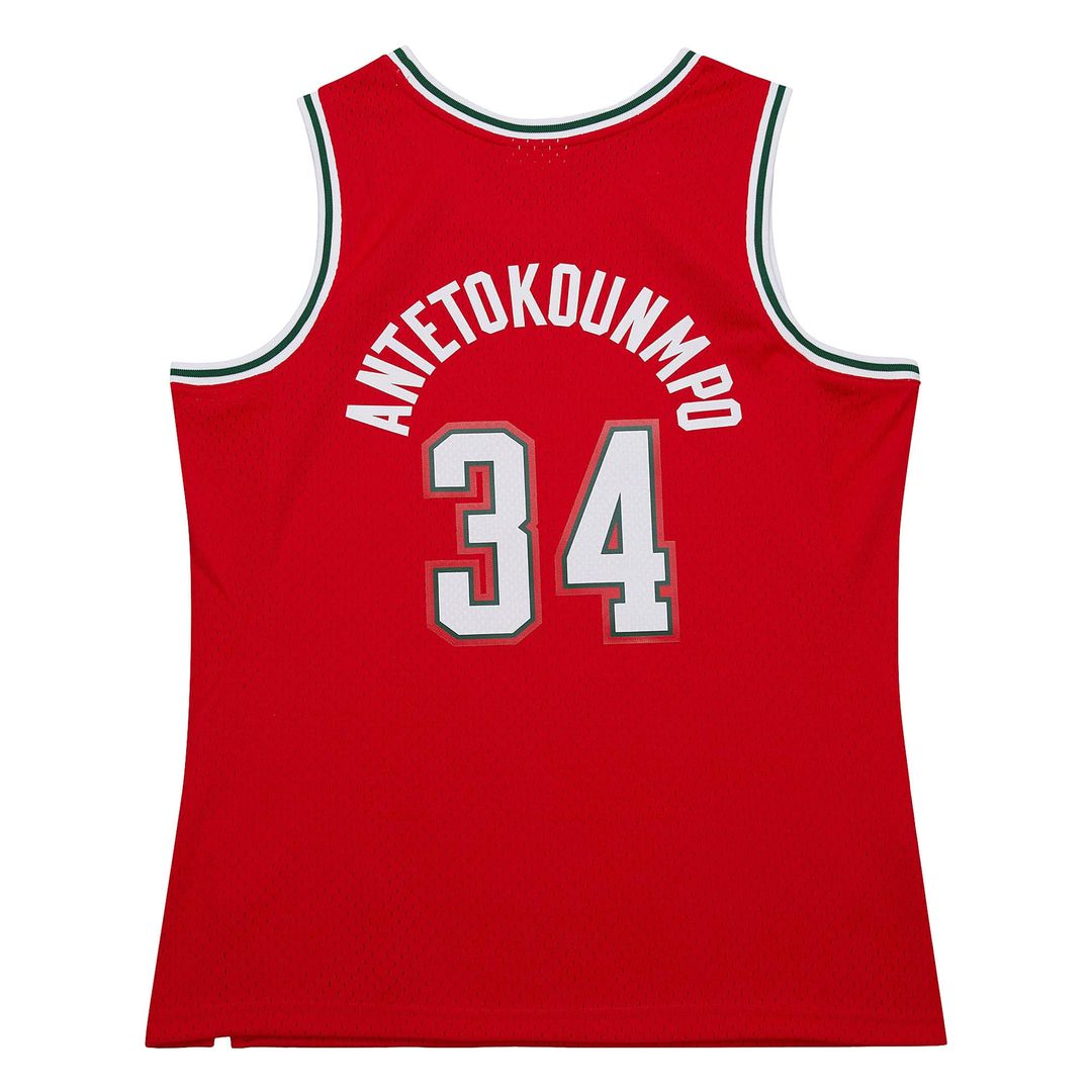 Giannis Antetokounmpo Milwaukee Bucks Mitchell & Ness 2013/14 Hardwood Classics Swingman Jersey - Hunter Green