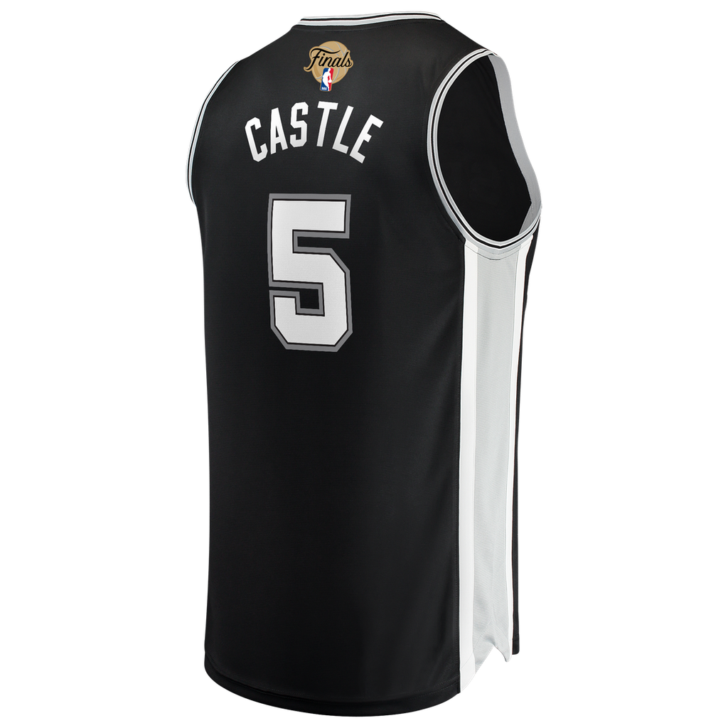 Stephon Castle San Antonio Spurs Fanatics 2026 NBA Finals Patch Fast Break Jersey - Icon Edition - Black
