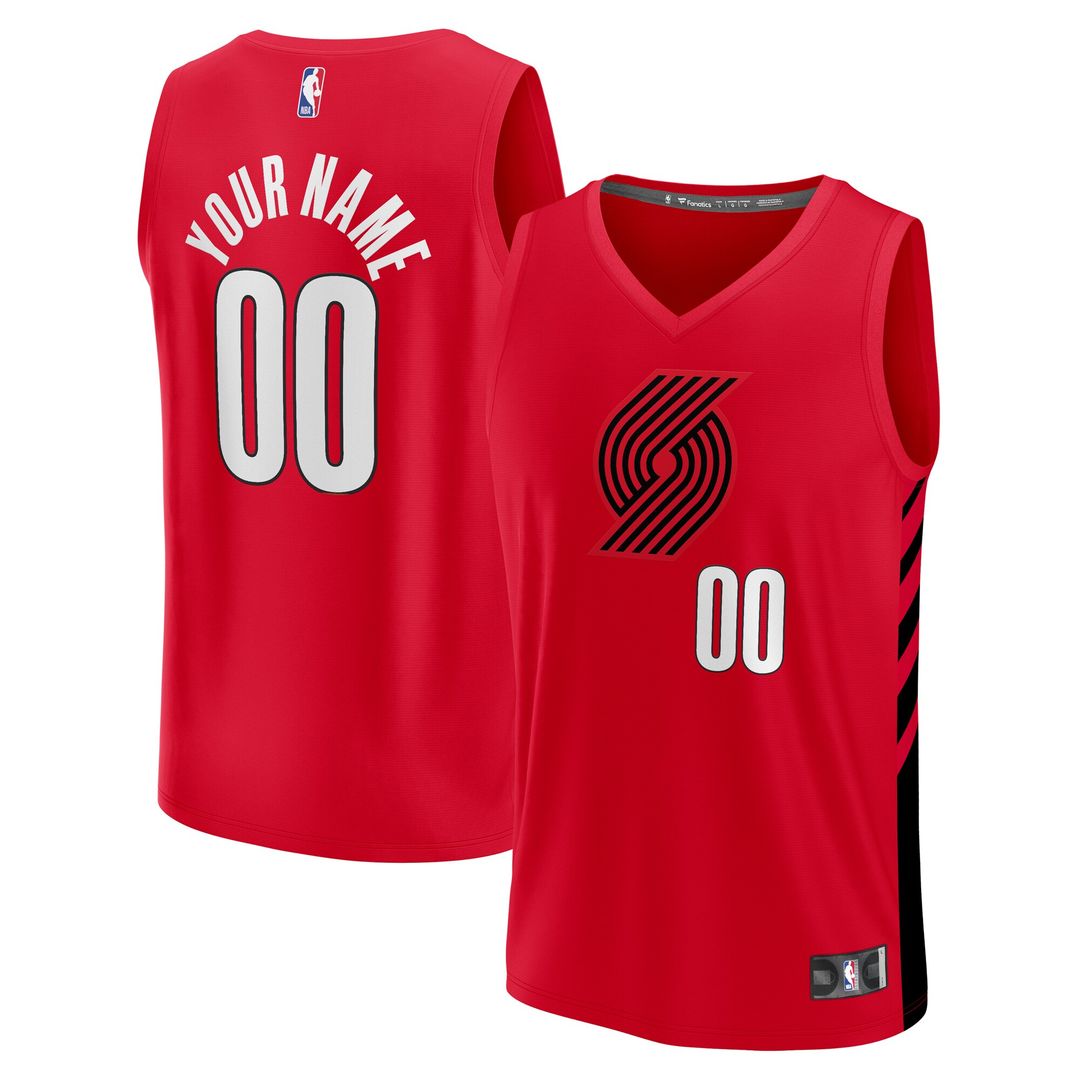 Portland Trail Blazers Fanatics  Fast Break Custom Replica Jersey - Red - Statement Edition