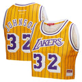 Magic Johnson Los Angeles Lakers Mitchell & Ness x DANNIJO Women's Fashion Cropped Basketball Jersey - Yellow