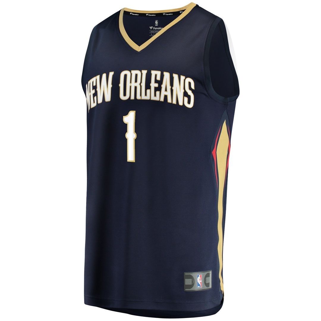 Zion Williamson New Orleans Pelicans Fanatics Replica Fast Break Jersey Navy - Icon Edition