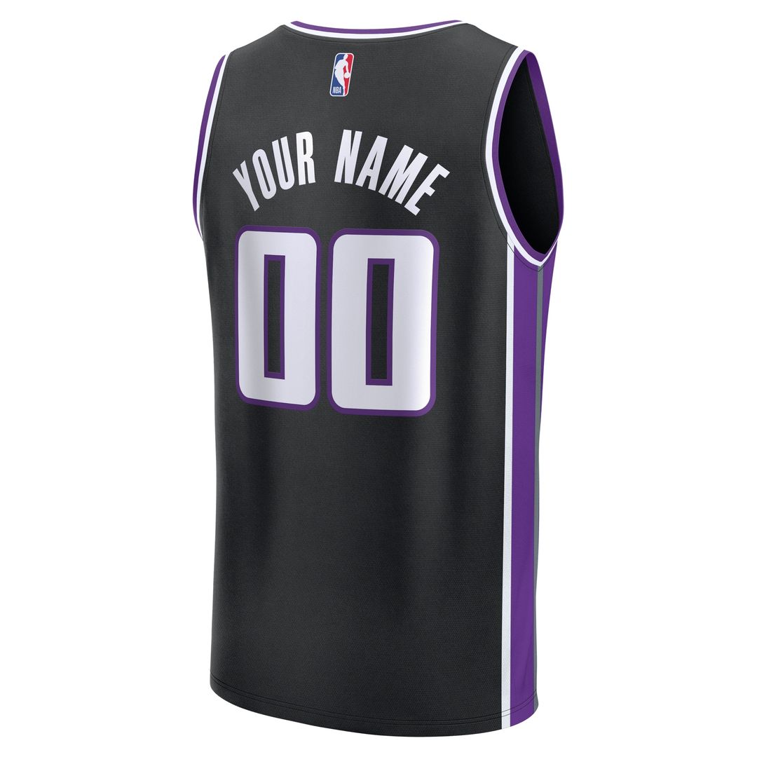 Sacramento Kings Fanatics Youth Fast Break Custom Replica Jersey - Black  - Icon Edition