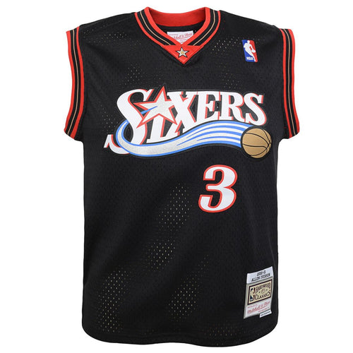 Allen Iverson Philadelphia 76ers Mitchell & Ness Youth 2000-01 Swingman Road Jersey - Black
