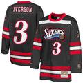 Allen Iverson Philadelphia 76ers Mitchell & Ness Youth Maxxed Out 2.0 Fashion Hockey Jersey - Black
