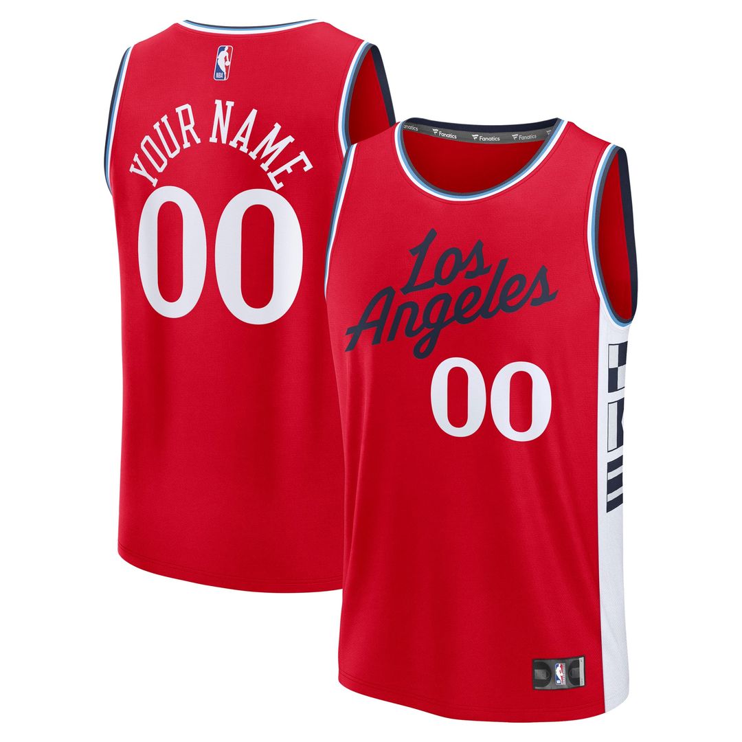 LA Clippers Fanatics Youth Fast Break Custom Replica Jersey - Navy  - Icon Edition