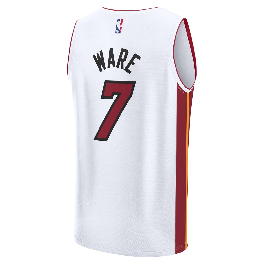 Kel'el Ware Miami Heat Fanatics Youth Fast Break Replica Player Jersey - Association - White Edition