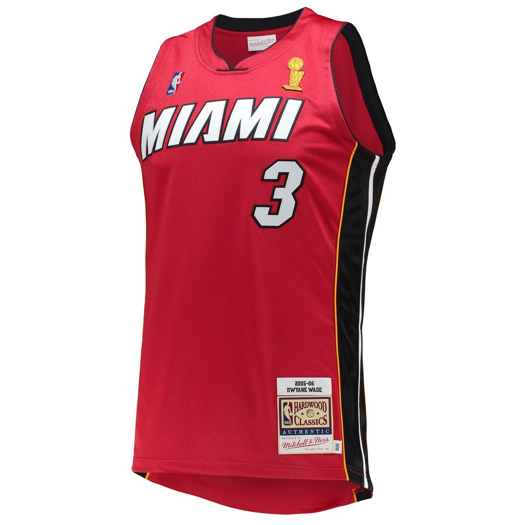 Dwyane Wade Miami Heat Mitchell & Ness 2005-06 Hardwood Classics Authentic Jersey - Red