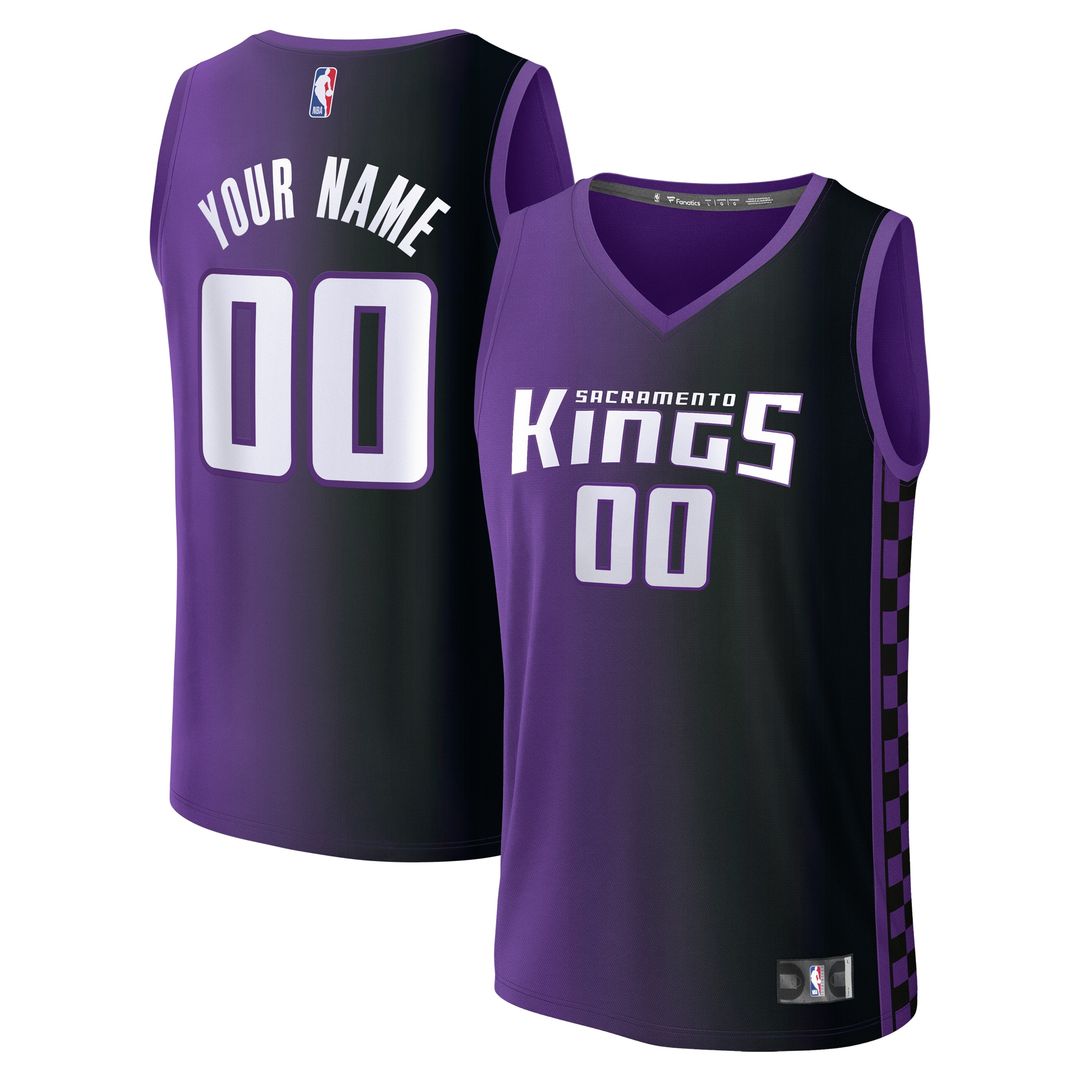Sacramento Kings Fanatics Youth Fast Break Custom Replica Jersey - Black  - Icon Edition