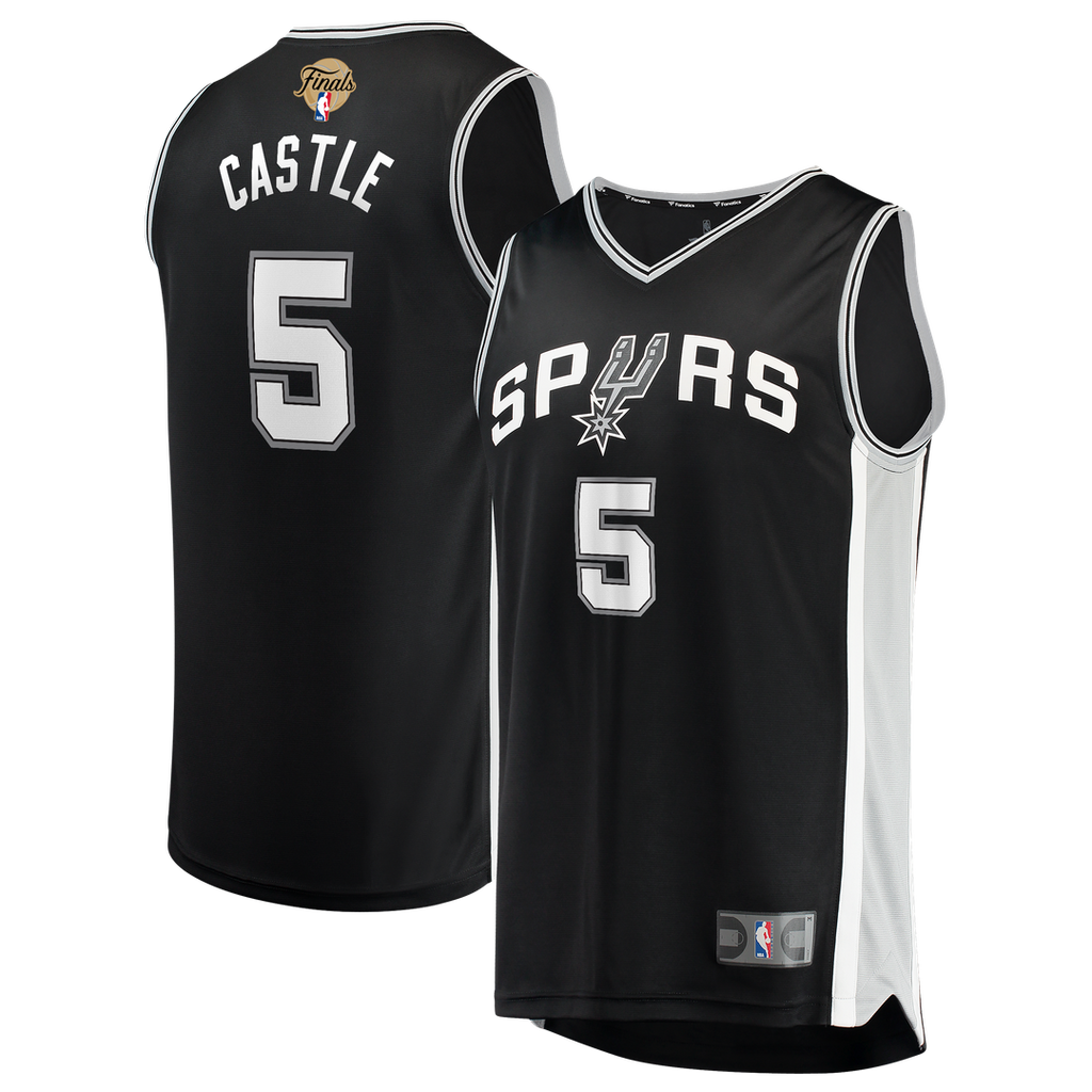 Stephon Castle San Antonio Spurs Fanatics 2026 NBA Finals Patch Fast Break Jersey - Icon Edition - Black
