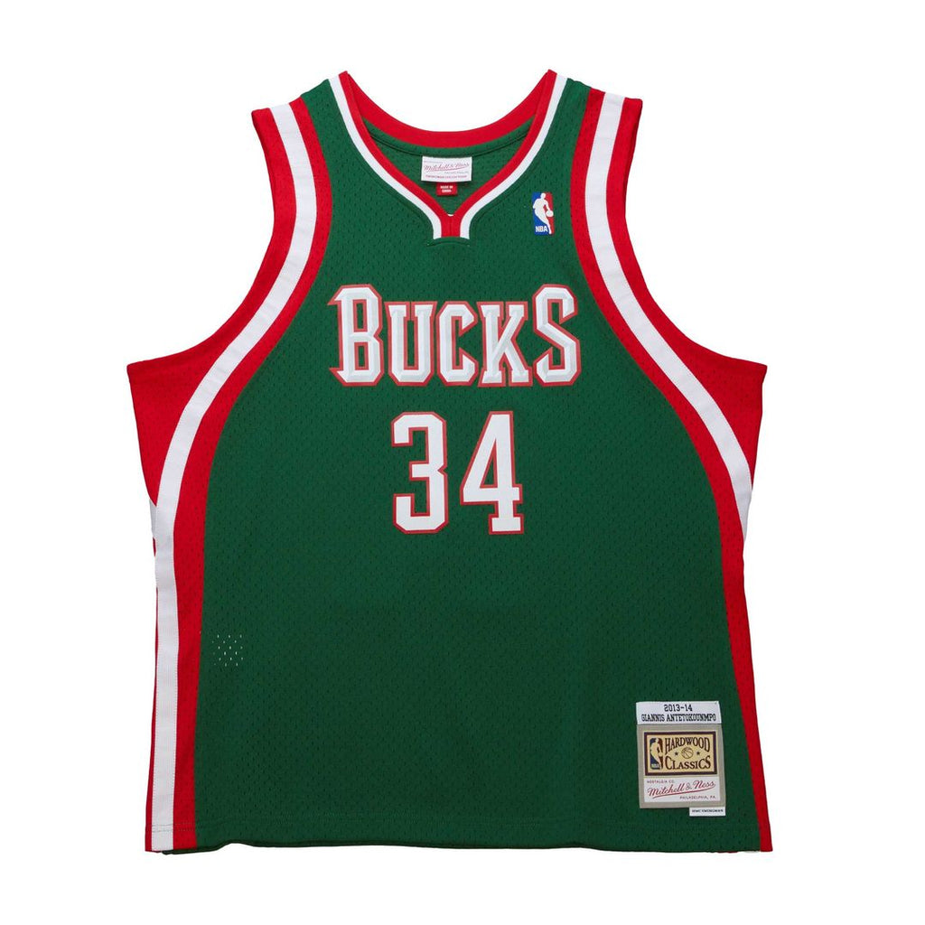 Giannis Antetokounmpo Milwaukee Bucks Mitchell & Ness 2013/14 Hardwood Classics Swingman Jersey - White