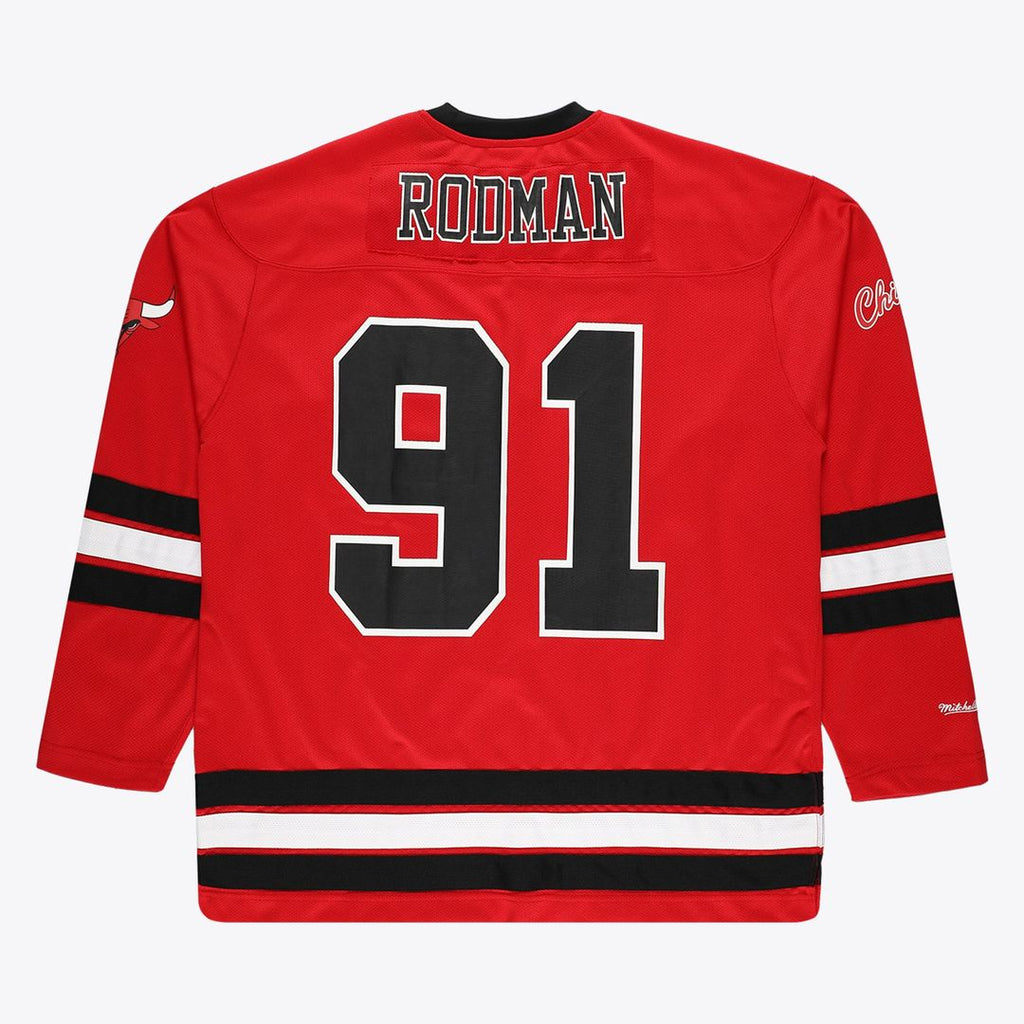 Dennis Rodman Chicago Bulls Mitchell & Ness Big & Tall NBA Hockey Jersey - Red