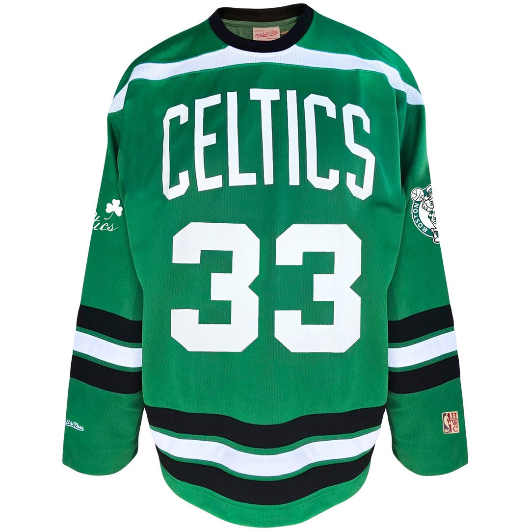 Larry Bird Boston Celtics Mitchell & Ness Big & Tall NBA Hockey Jersey - Kelly Green