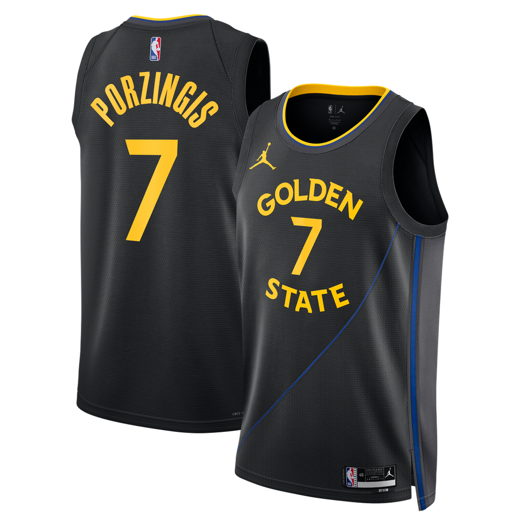 Kristaps Porziņģis Golden State Warriors Jordan Brand Unisex Swingman Jersey - Statement Edition - Black