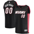 Miami Heat Fanatics Fast Break Custom Replica Jersey Black - Icon Edition