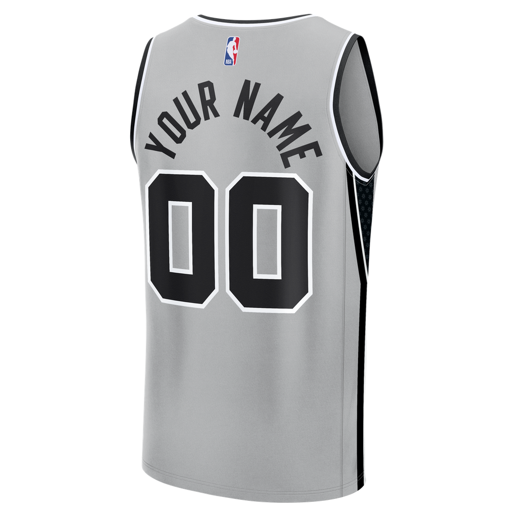 San Antonio Spurs Fanatics Youth Fast Break Custom Jersey - Statement Edition - Silver