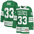 Larry Bird Boston Celtics Mitchell & Ness Youth Maxxed Out 2.0 Fashion Hockey Jersey - Kelly Green