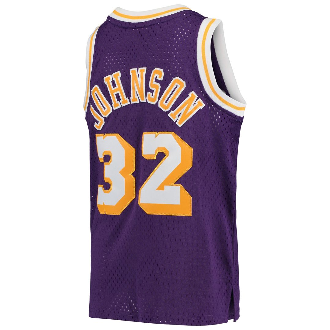 Magic Johnson Los Angeles Lakers Mitchell & Ness Youth 1984-85 Hardwood Classics Swingman Throwback Jersey - Purple