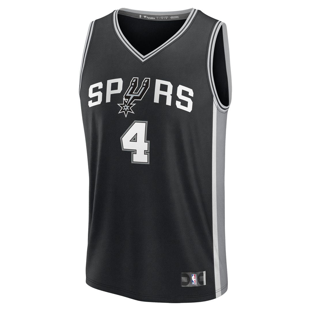 De'Aaron Fox San Antonio Spurs Fanatics Fast Break Replica Player Jersey - Icon Edition - Black