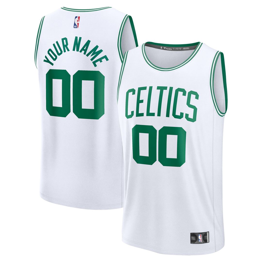 Boston Celtics Fanatics Youth Fast Break Custom Replica Jersey - White  - Association Edition