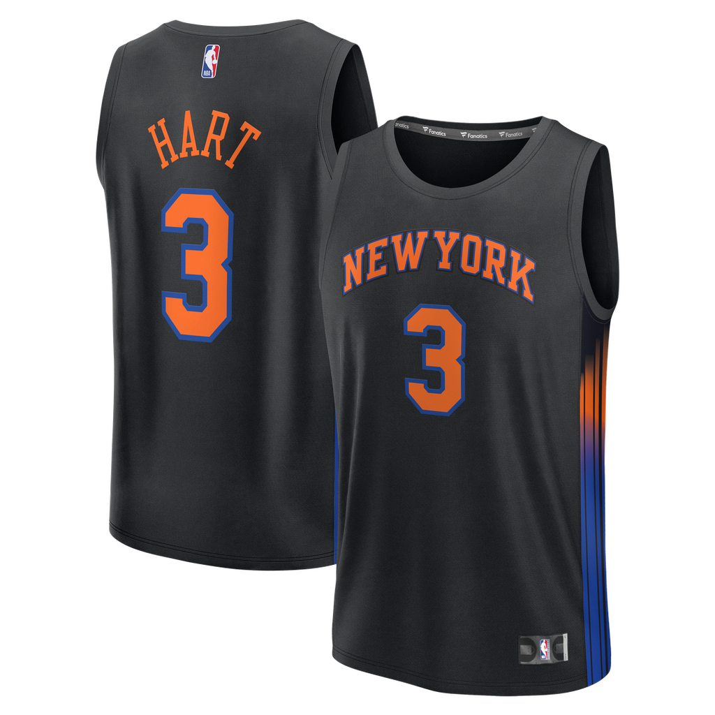 Josh Hart New York Knicks Fanatics Youth  Fast Break Jersey - Statement Edition - Black