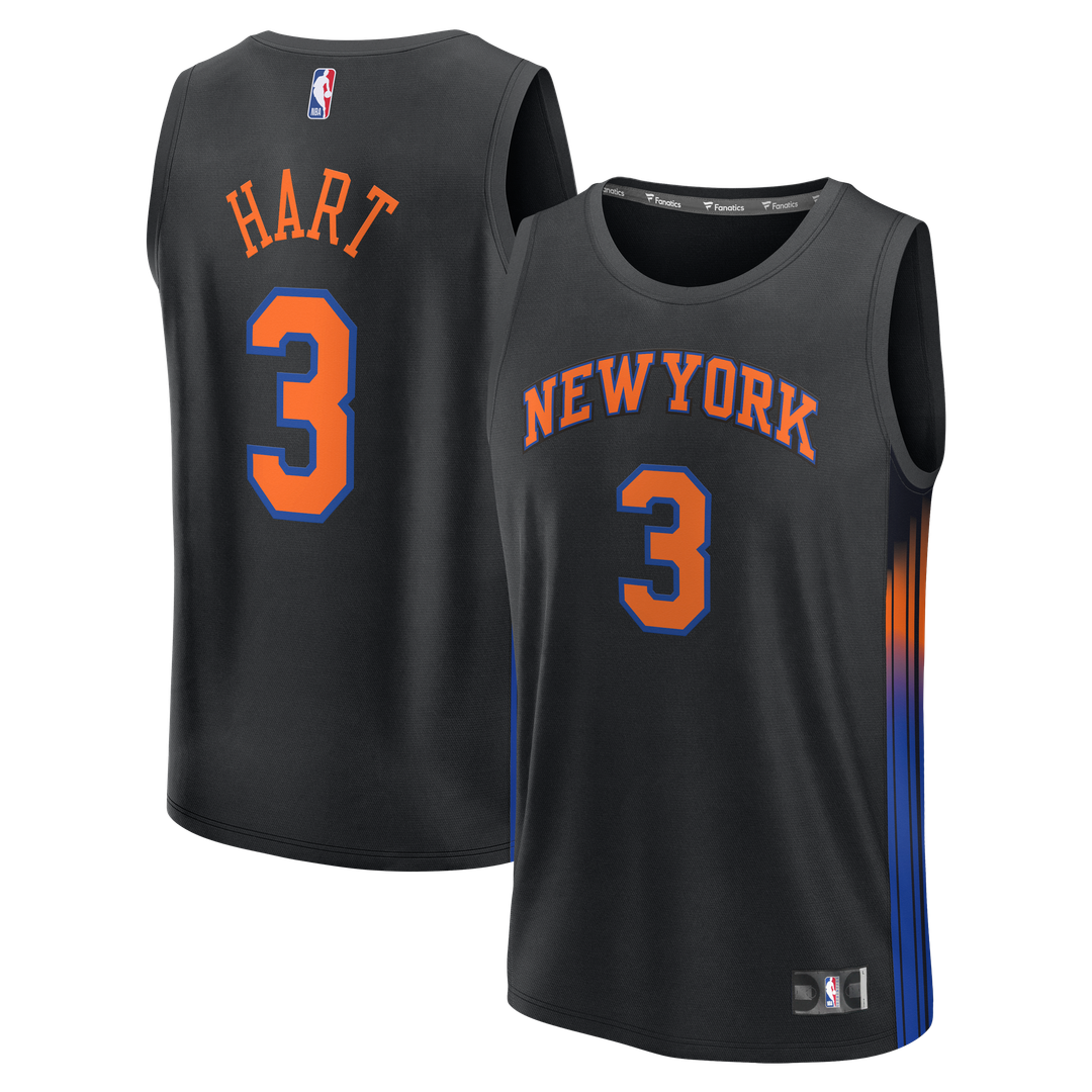 Josh Hart New York Knicks Fanatics Youth  Fast Break Jersey - Statement Edition - Black