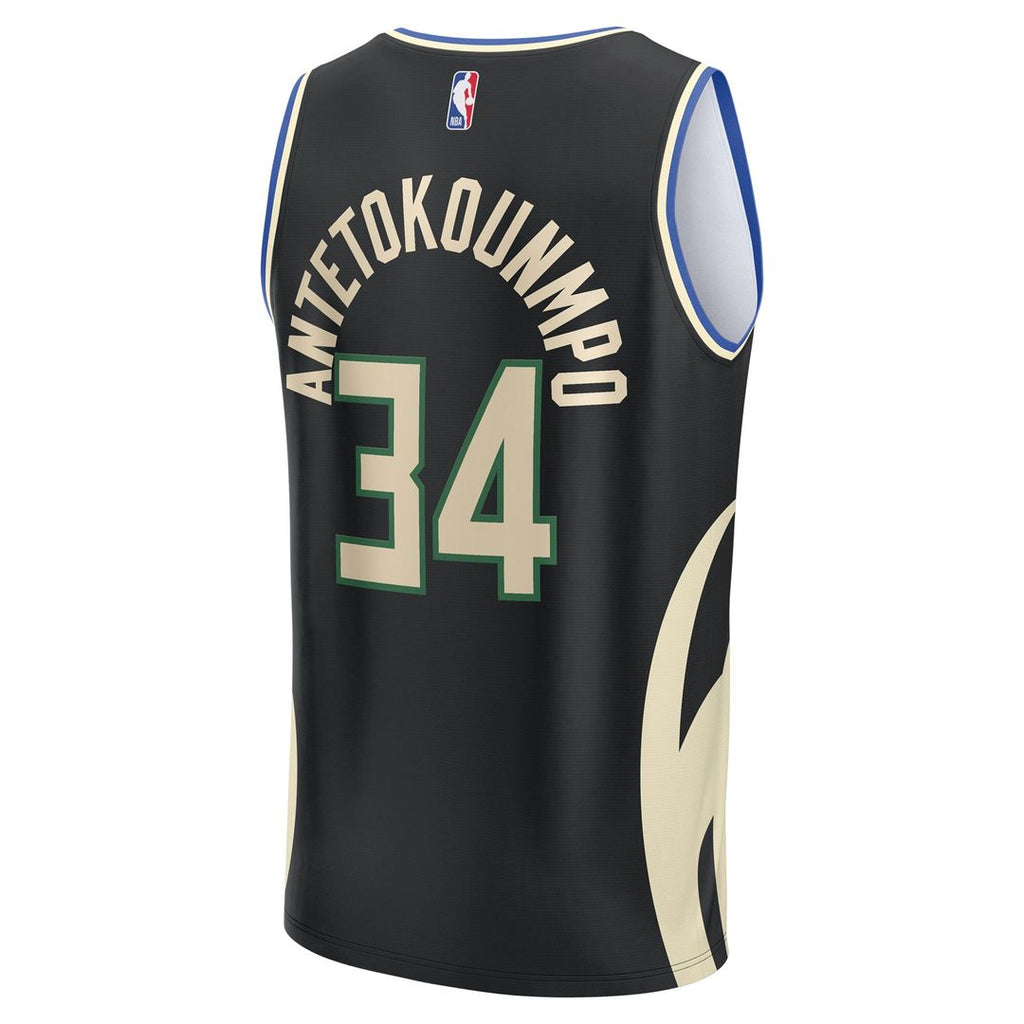 Giannis Antetokounmpo Milwaukee Bucks Fanatics Fast Break Replica Player Jersey - Statement Edition - Black
