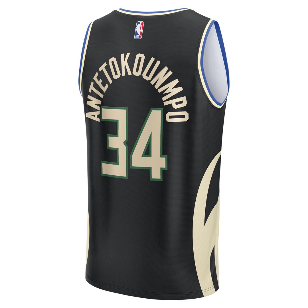 Giannis Antetokounmpo Milwaukee Bucks Fanatics Fast Break Replica Player Jersey - Statement Edition - Black